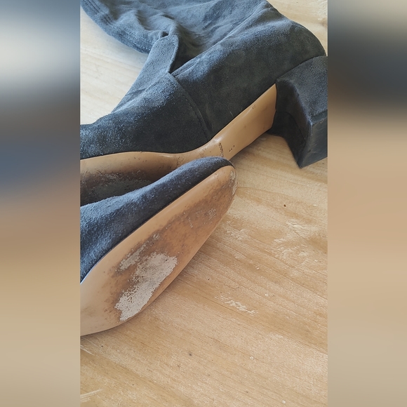 Parallele Paris France woman's thigh high gray suede leather boots UK 5 US 7 - Picture 9 of 16